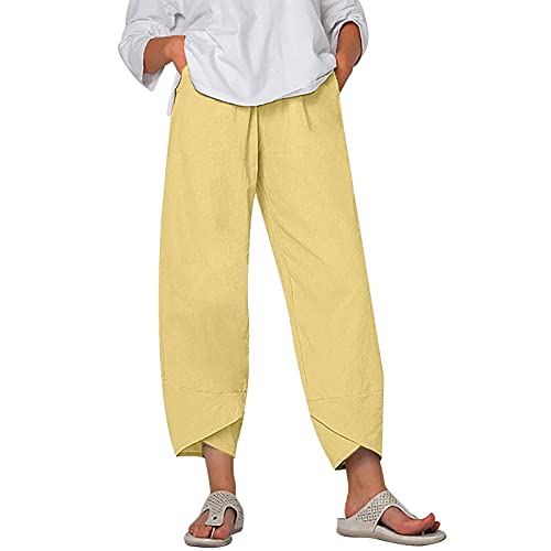 Algopix Similar Product 15 - MITCOWBOYS Linen Loose Pants for Women