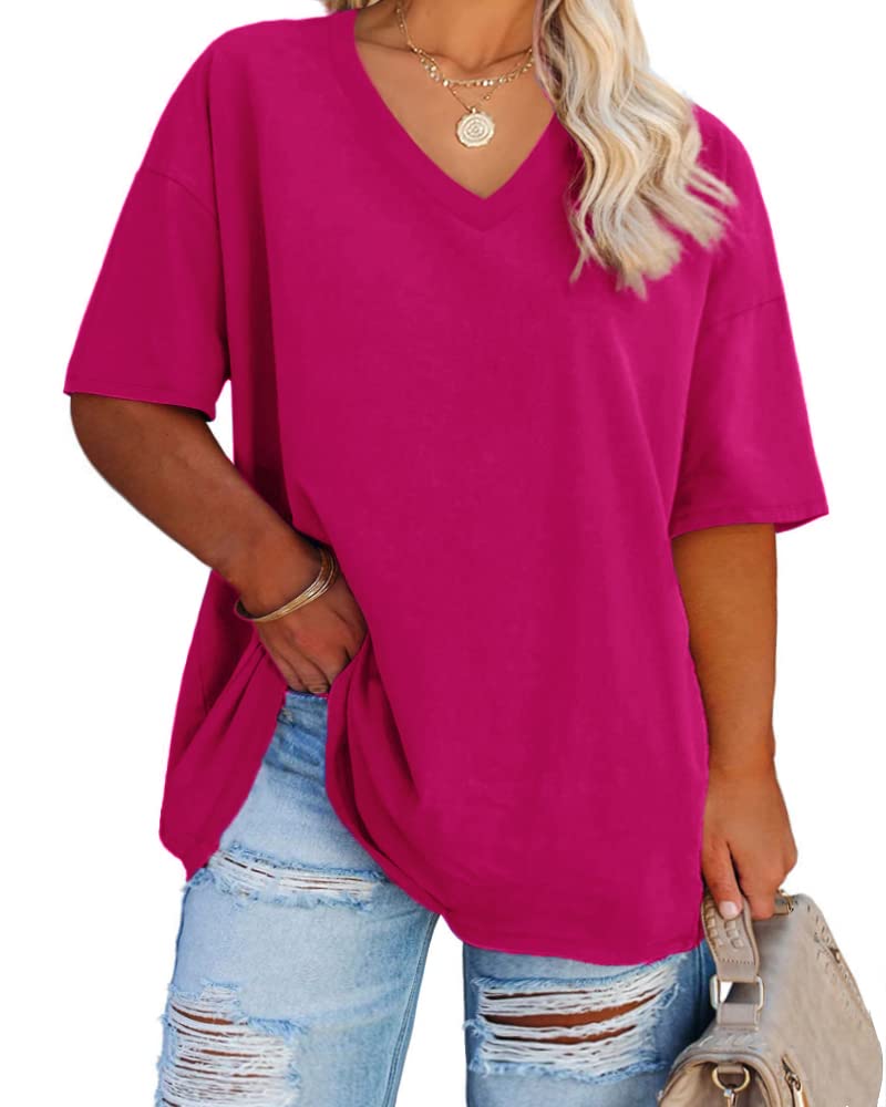 Algopix Similar Product 7 - Fisoew Womens Plus Size V Neck T