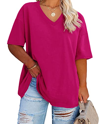 Algopix Similar Product 9 - Fisoew Womens Plus Size V Neck T
