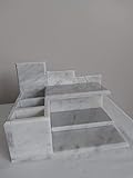 Algopix Similar Product 15 - White Marble Makeup Organizer Luxury