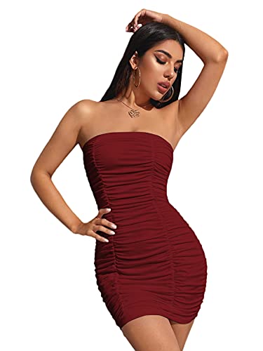 Algopix Similar Product 14 - SheIn Womens Sleeveless Ruched Bodycon