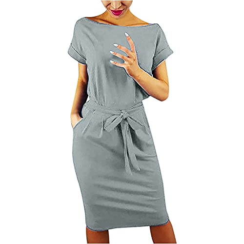 Algopix Similar Product 1 - Summer Solid Dress Basic Crewneck