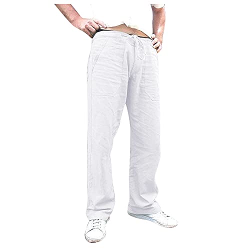 Algopix Similar Product 7 - DZQUY Mens Summer Loose Cotton Linen