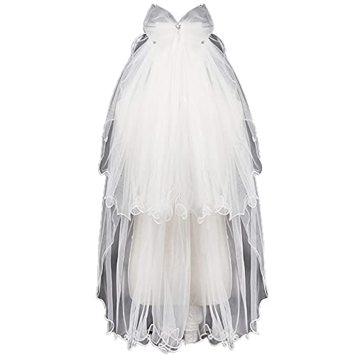Algopix Similar Product 2 - XKMY 2 Tier Wedding Veil with Comb for
