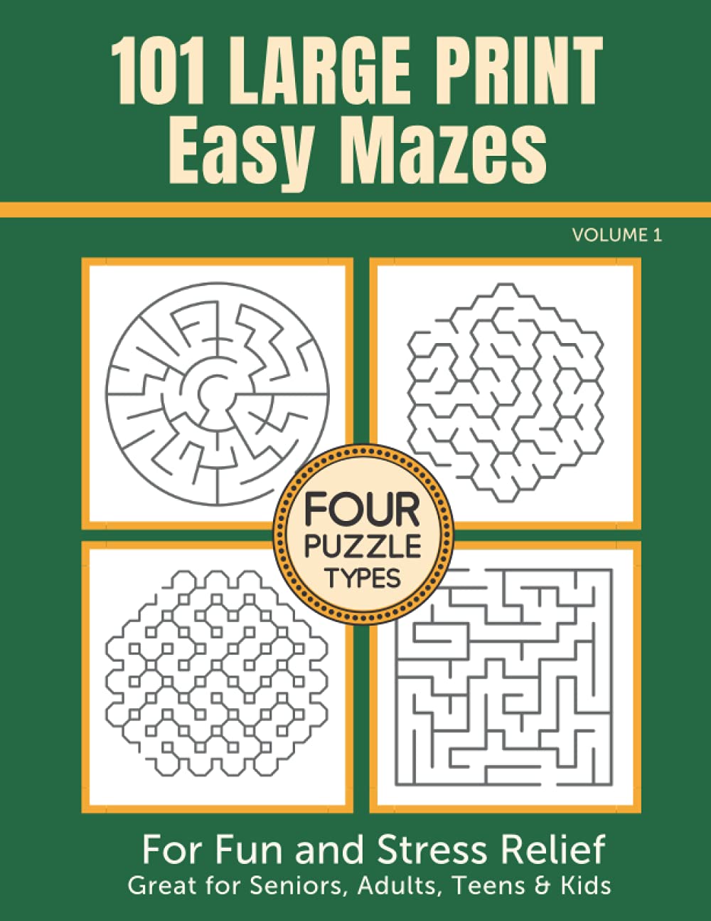 Algopix Similar Product 5 - 101 Large Print Easy Mazes for Fun and