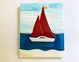 Algopix Similar Product 1 - Handmade Ocean View Sailboat Fused