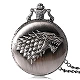Algopix Similar Product 5 - Wild Wolf Bronze Pocket Watch Mens and