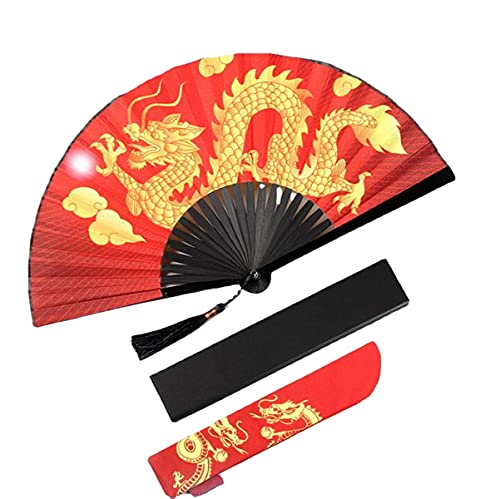 Algopix Similar Product 10 - XUANNISEN Mens Folding Fan Dragon