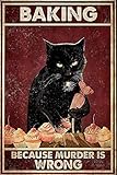 Algopix Similar Product 18 - Cat Wall Art Kids Baking Black Cat