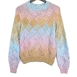 Algopix Similar Product 15 - Knit sweater for women S oversized