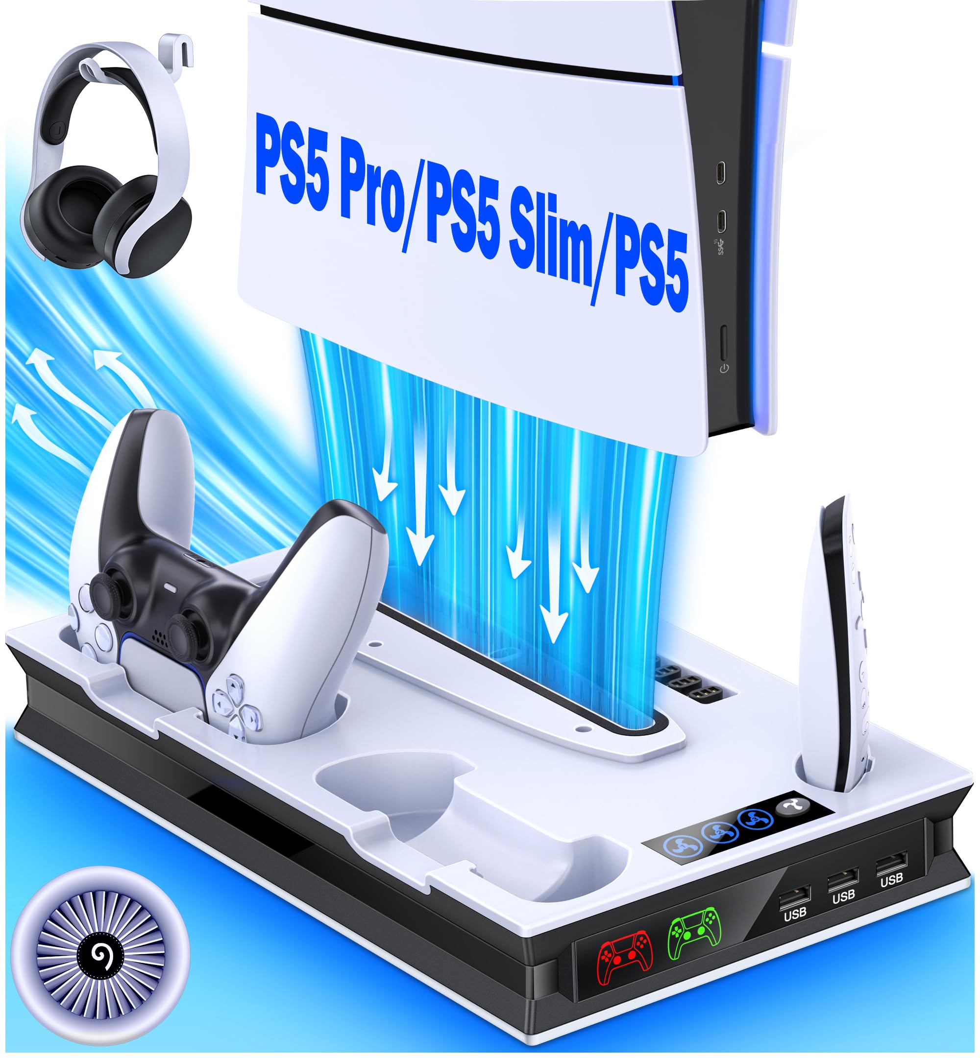 Algopix Similar Product 14 - PS5 ProSlimPs5 Stand and Cooling