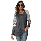 Algopix Similar Product 20 - Womens Long Sleeve Patchwork Leopard