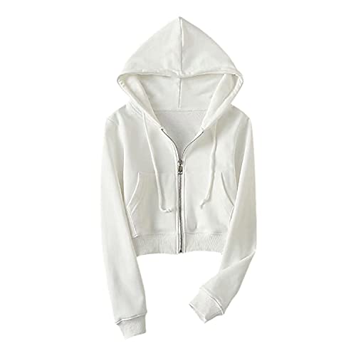 Algopix Similar Product 8 - Womens Long Sleeve Zip Up Crop Hoodie