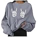 Algopix Similar Product 8 - Crewneck Sweatshirts Funny Skull Hands