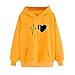 Algopix Similar Product 5 - Women Heart Print Casual Hoodie Heart