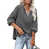 Algopix Similar Product 4 - Womens V Neck Casual Hoodie Long