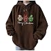 Algopix Similar Product 16 - Christmas Hat Print Hooded Sweatshirt