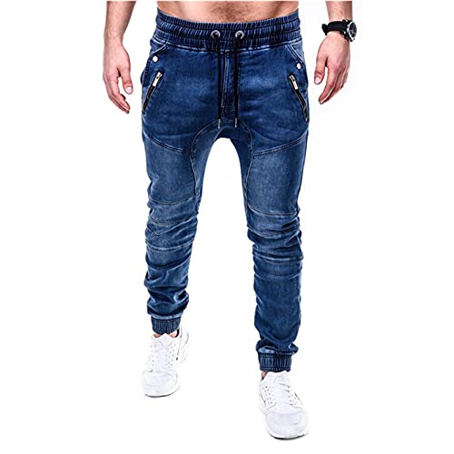 Algopix Similar Product 5 - Mens Twill Jogger Jeans Drop Crotch