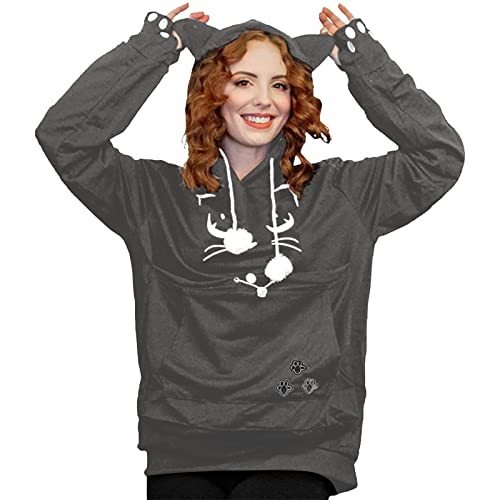 Algopix Similar Product 8 - Womens Cute Pet Carrier Sweatshirt Cat