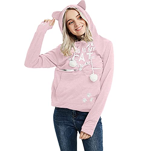 Algopix Similar Product 10 - Womens Cute Pet Carrier Sweatshirt Cat