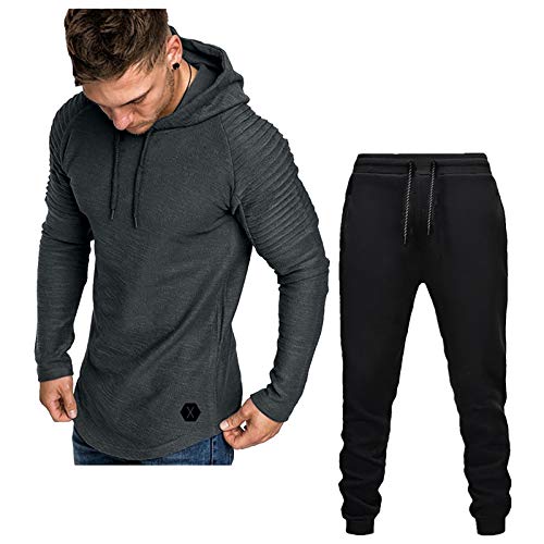 Algopix Similar Product 7 - Mens Sweatsuits Hoodie Suit 2 Piece