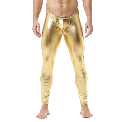 Algopix Similar Product 15 - Mens Faux Leather Tight Pants Long