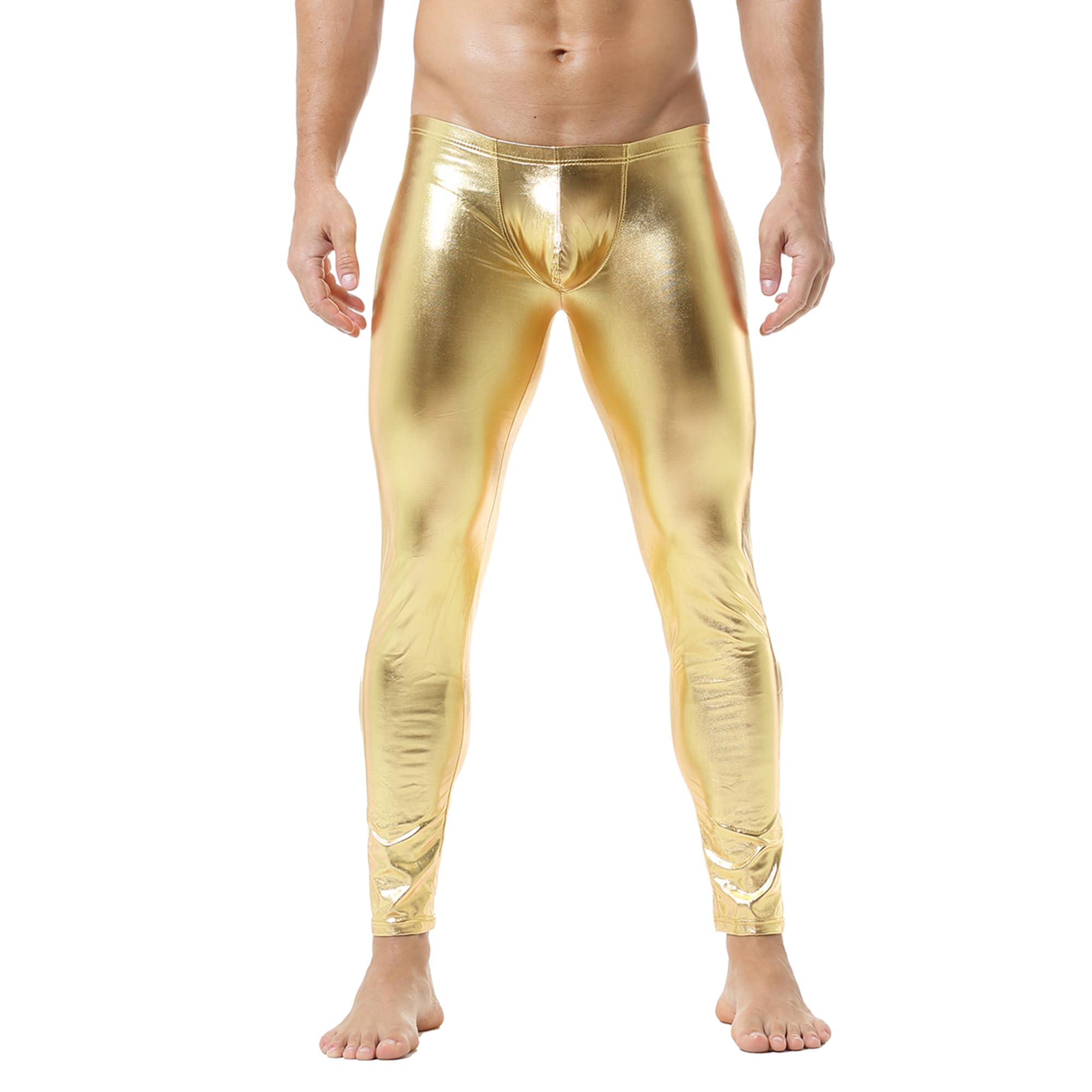 Algopix Similar Product 10 - Mens Faux Leather Tight Pants Long