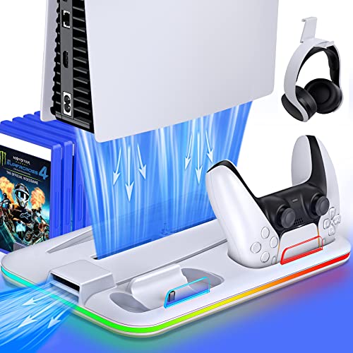 Algopix Similar Product 19 - Kawaye PS5 Stand Cooling Fan for