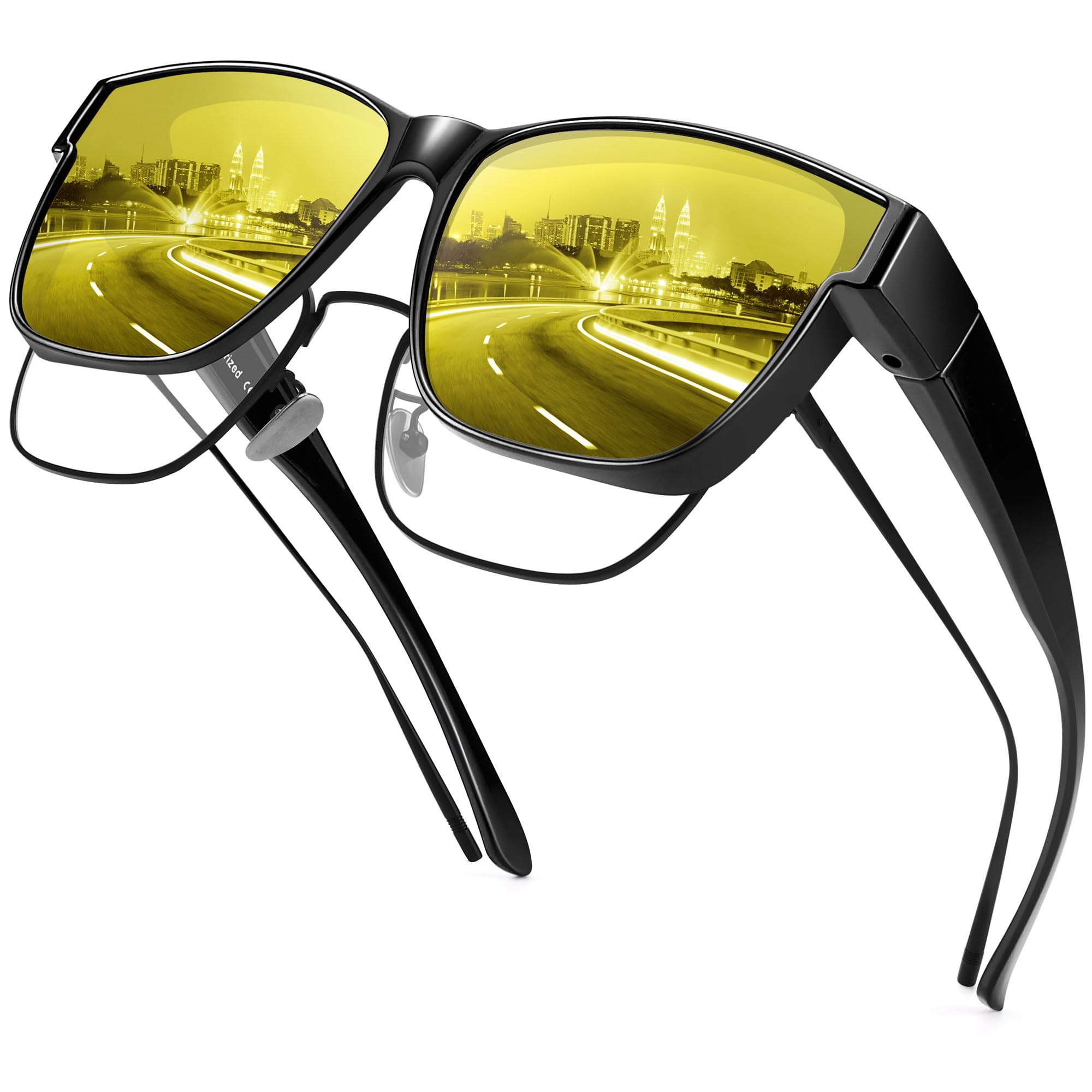 Algopix Similar Product 13 - URUMQI Night Vision Glasses Fit Over