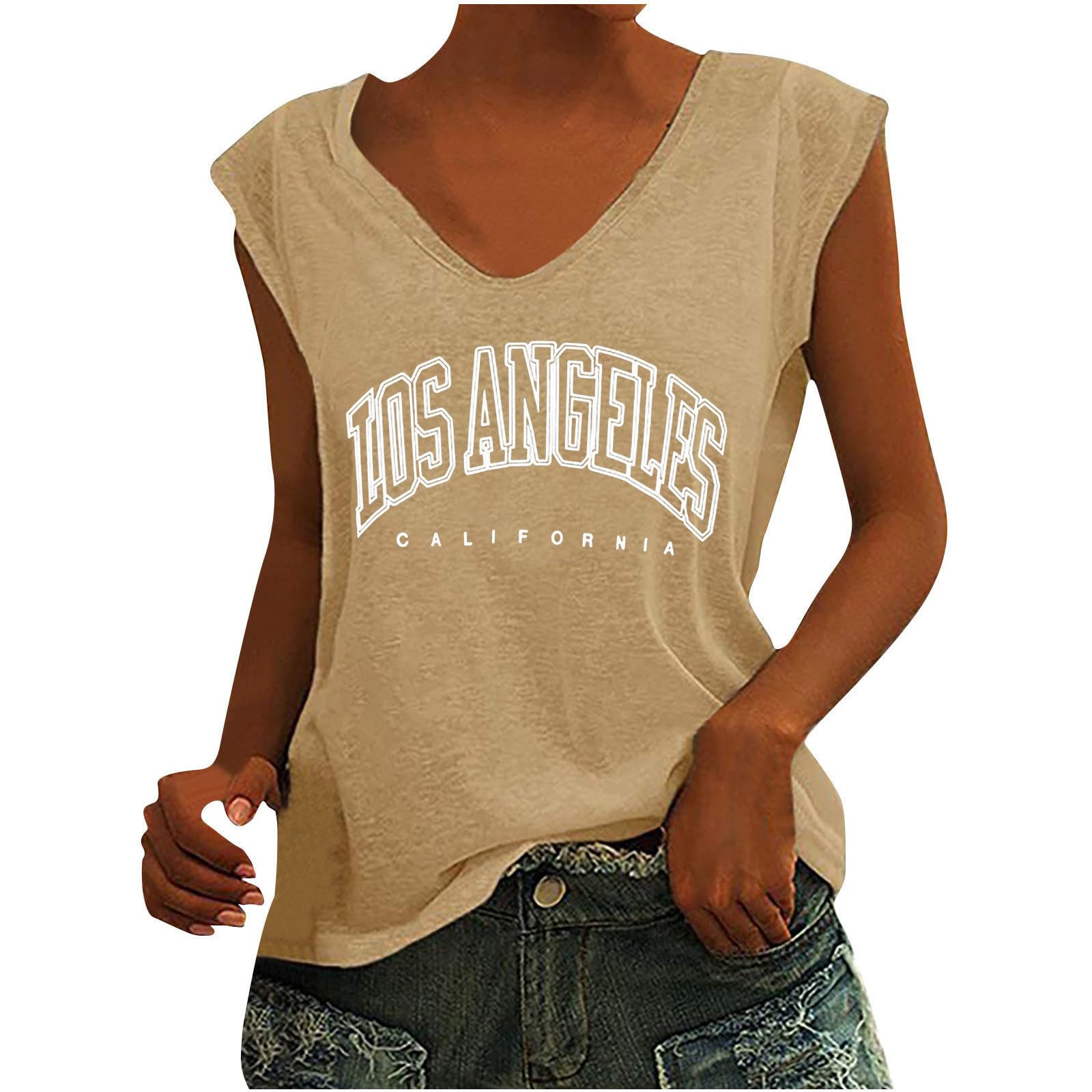 Algopix Similar Product 9 - Womens Loose Fit Tank Tops Letter