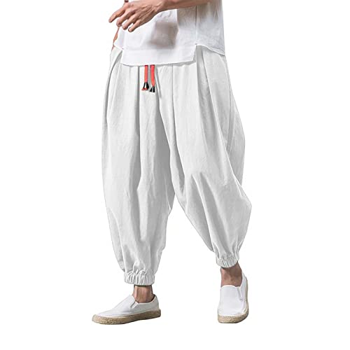 Algopix Similar Product 17 - Casual Cotton Linen Harem Pants for Men