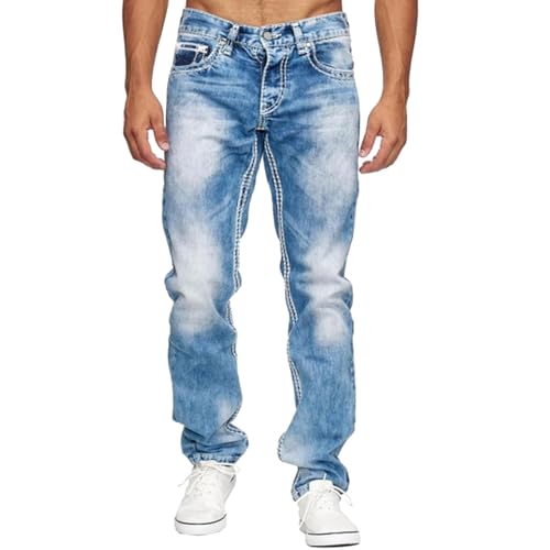 Algopix Similar Product 14 - Mens Fashion Straight Leg Jeans Baggy