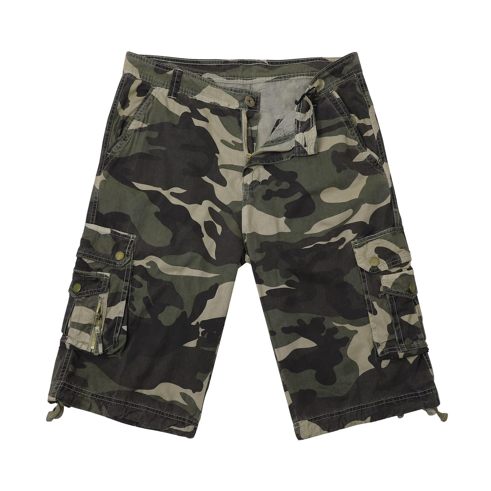 Algopix Similar Product 4 - Mens Multi Pockets Camo Cargo Shorts