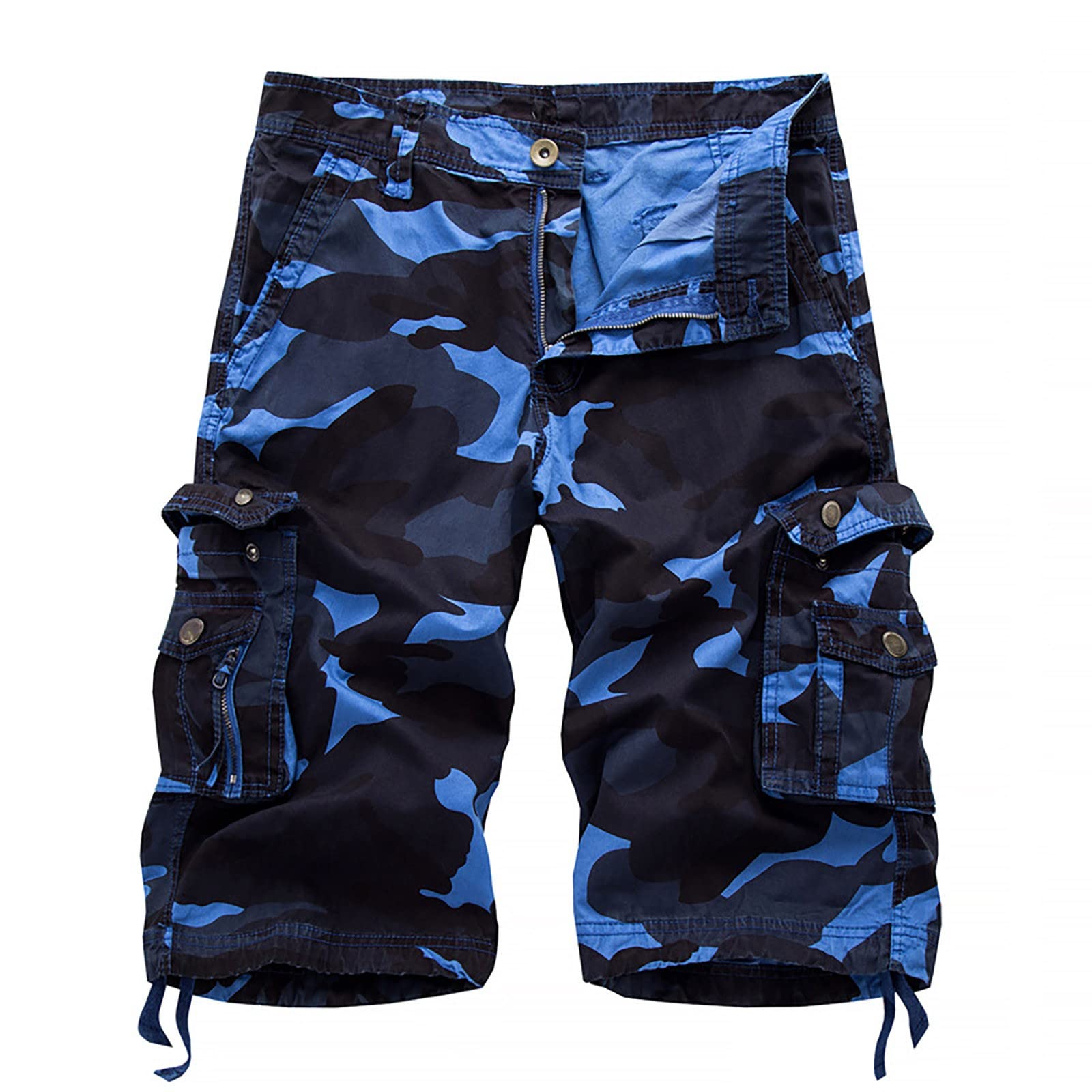 Algopix Similar Product 16 - Mens Multi Pockets Camo Cargo Shorts