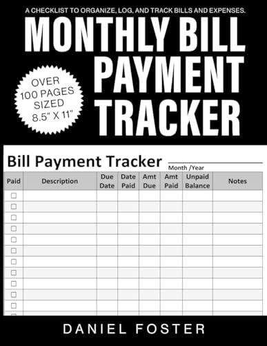 Algopix Similar Product 2 - Monthly Bill Payment Tracker Notebook