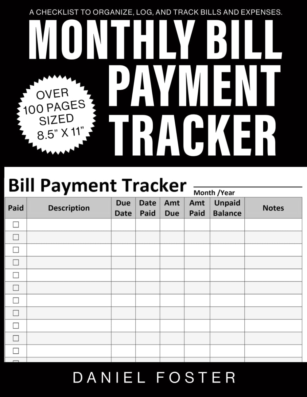 Algopix Similar Product 8 - Monthly Bill Payment Tracker Notebook