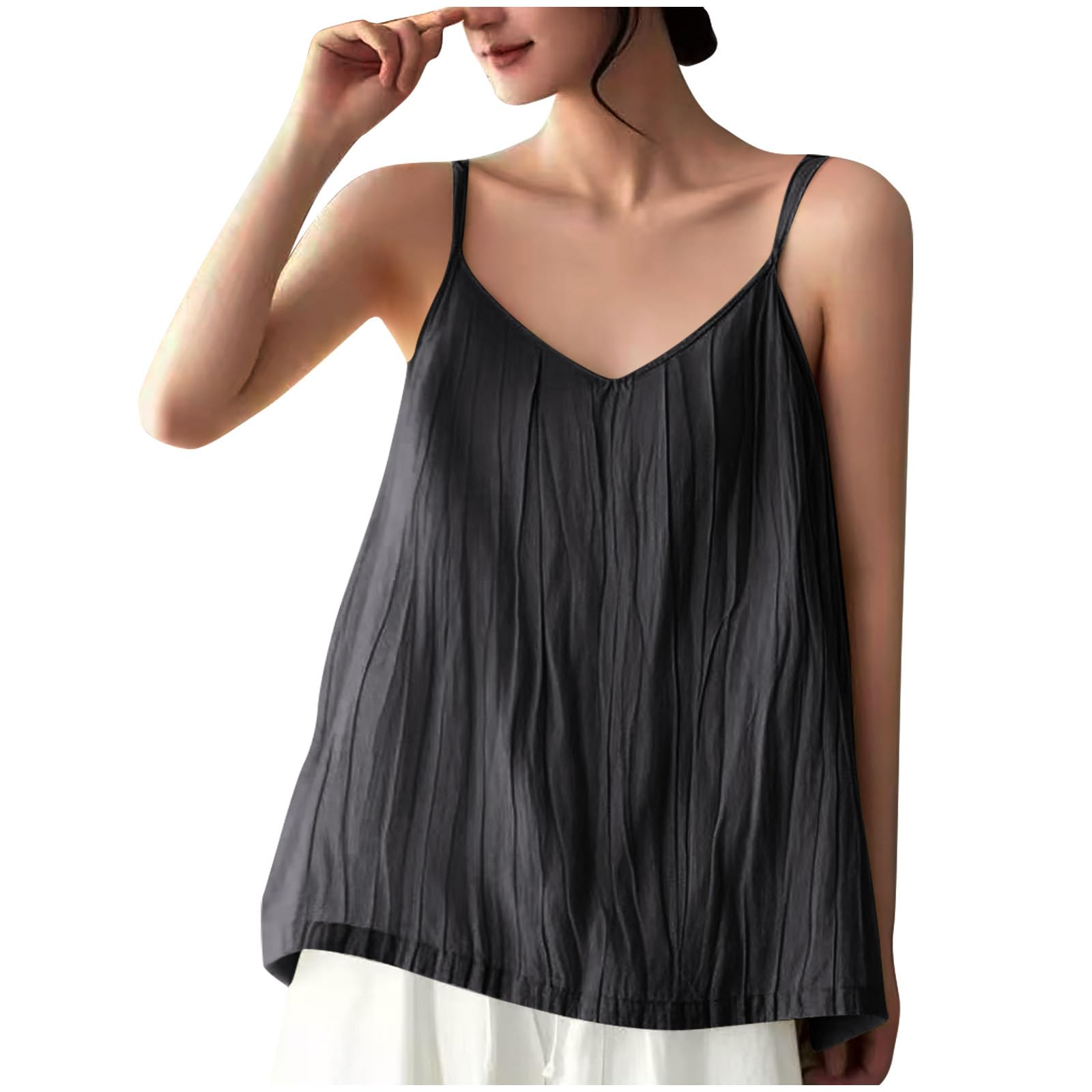 Algopix Similar Product 5 - Womens Cotton Linen Tank Tops V Neck