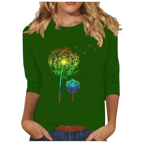 Algopix Similar Product 13 - Womens 34 Sleeve Crewneck Tshirts