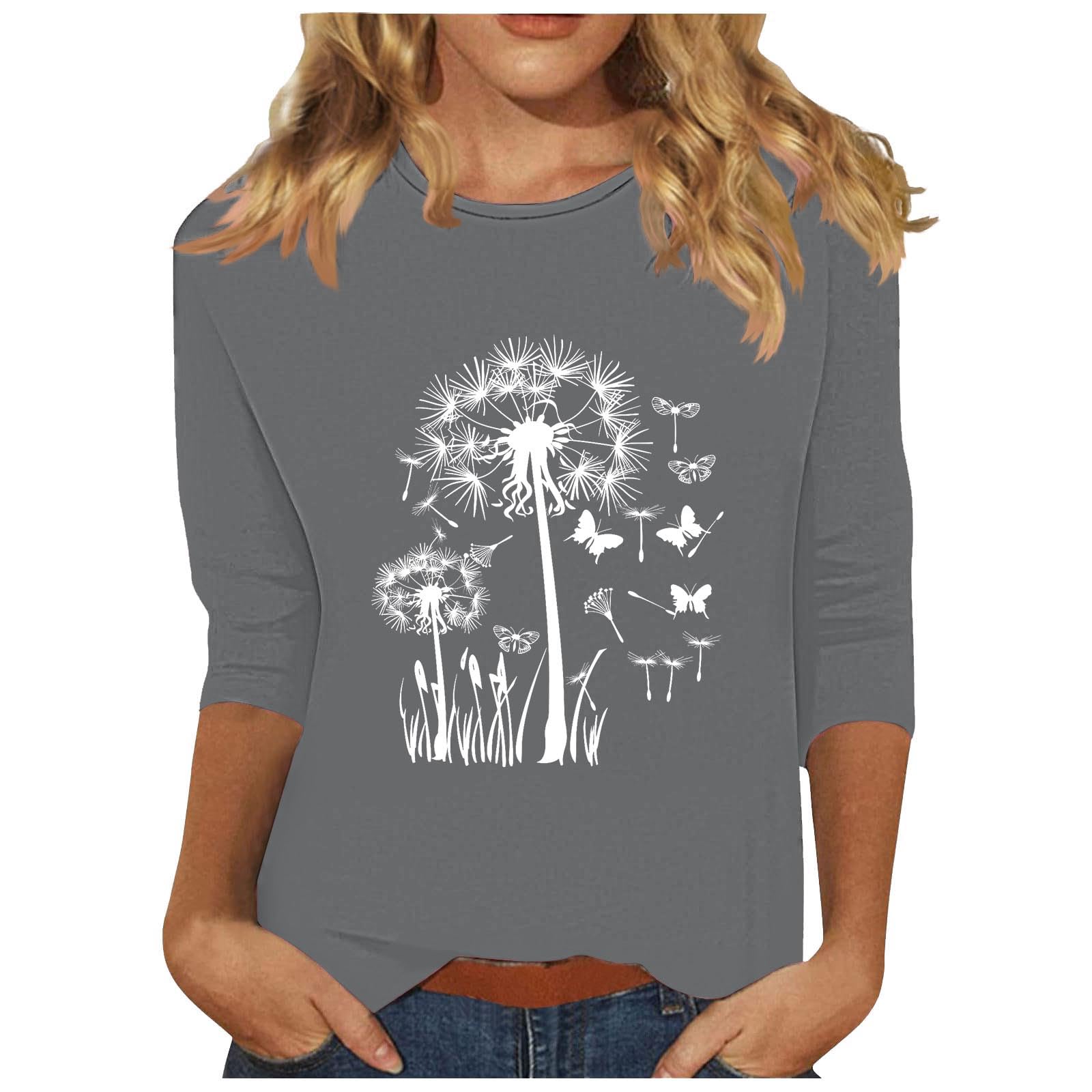 Algopix Similar Product 7 - Womens Graphic Tops 34 Sleeve