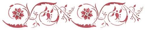 Algopix Similar Product 6 - Small Flower Scroll Wall Stencil Border