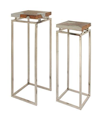 Algopix Similar Product 14 - Benzara Duplex Resin Pedestal Set of 2