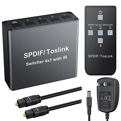 Algopix Similar Product 1 - eSynic 4x1 Toslink Switch Digital