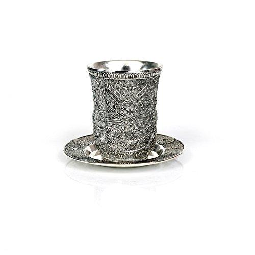 Algopix Similar Product 12 - Modern Silver Plated Kiddush Cup and