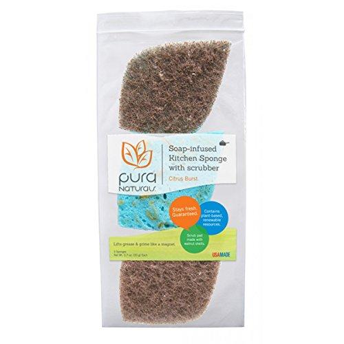 Algopix Similar Product 1 - Pura Sponge Srub Leaf W Soap, 3.3 oz