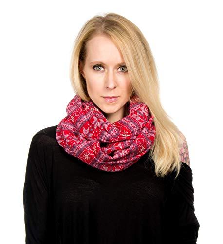 Algopix Similar Product 11 - Christmas Holiday Infinity Scarf Red