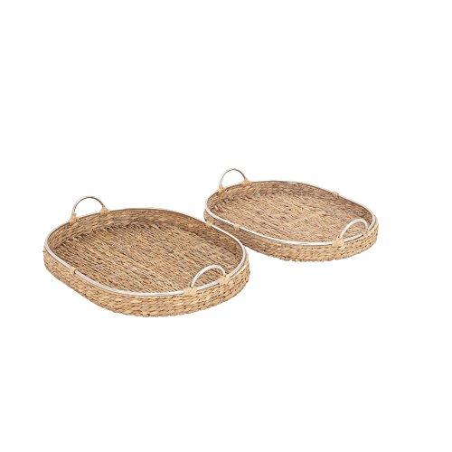 Algopix Similar Product 3 - Benzara Hyacinth Serving Tray with