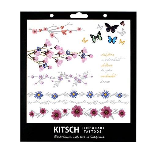 Algopix Similar Product 5 - Kitsch Flower Metallic Tattoos Silver