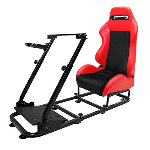 Algopix Similar Product 4 - PVC Red Leather Black Cockpit Racing