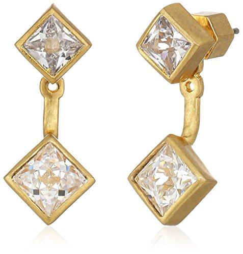 Algopix Similar Product 15 - Nicole Miller Pyramid Gold Earrings