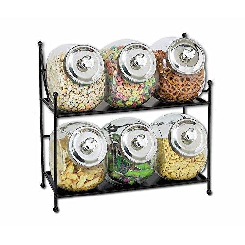 Algopix Similar Product 2 - Glass Jar Display Rack Black Metal
